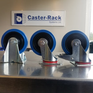 Swivel caster with brake 5"c/w Blue Elastic Rubber wheels